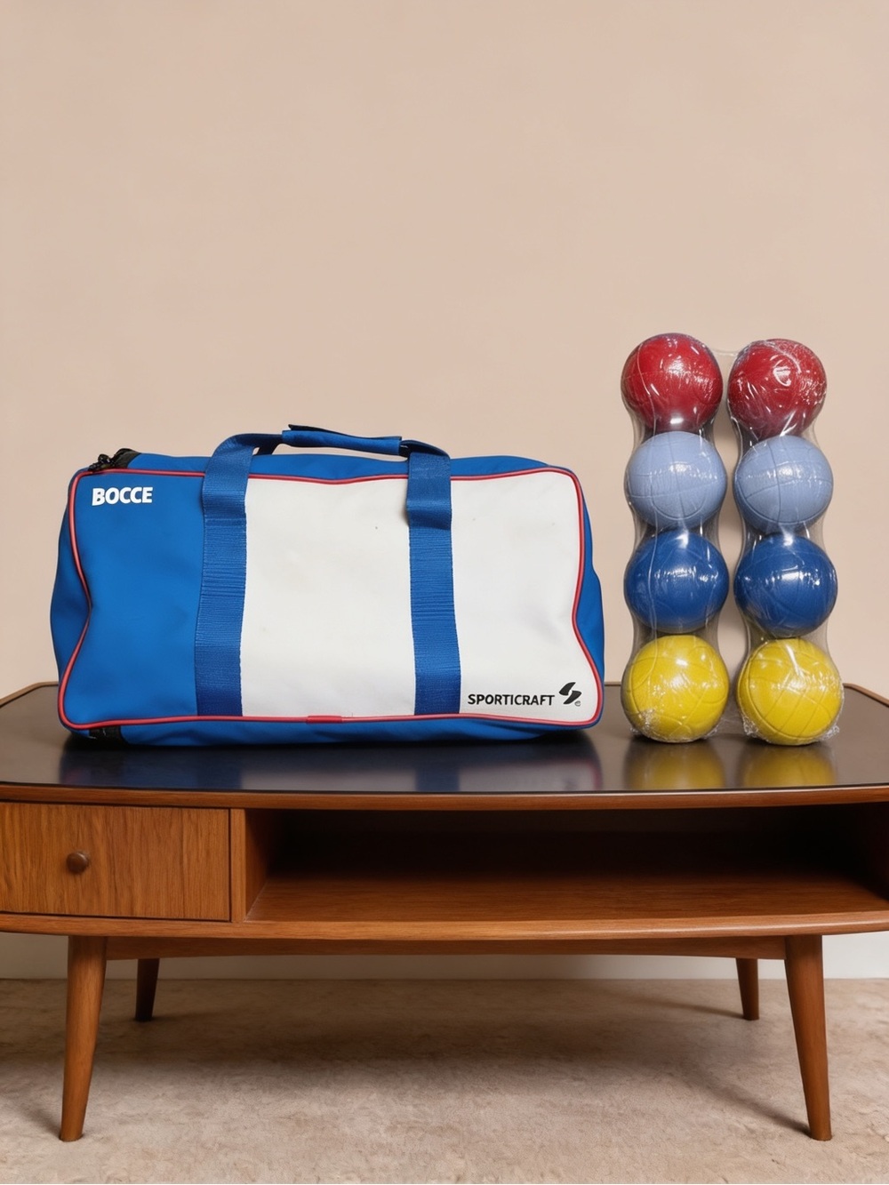 Sportscraft Blue and White Bocce Carry Duffel